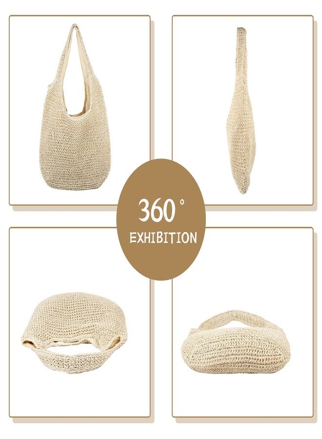 KUANG! Women Large Straw Rattan Beach Tote Bag Hobo HandBags Handle Summer Handwoven Straw Purse - Image 3