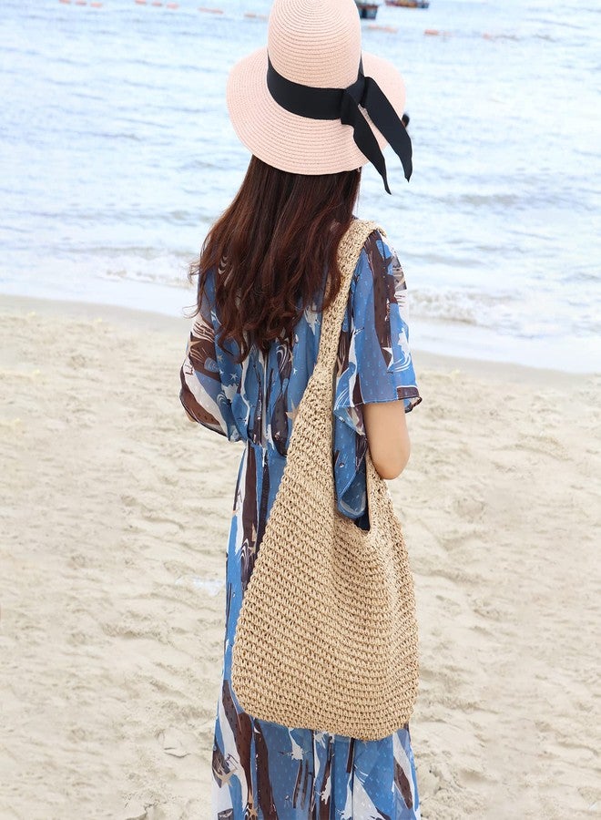 KUANG! Women Large Straw Rattan Beach Tote Bag Hobo HandBags Handle Summer Handwoven Straw Purse - Image 2
