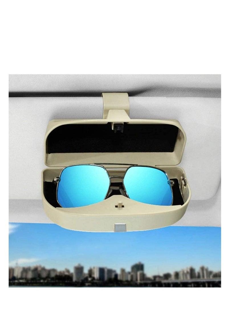 SYOSI Car Sunglasses Eyeglasses Glasses Case Holder for Car Sun Visor, Sunglasses Organizer Organiser Box, Ticket Clip Double Card Holder (Grey)  - Image 2