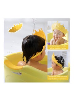 SYOSI Baby Shower Shampoo Cap Shield, KASTWAVE Lsolate for Kids, Visor Hat Eye and Ear Protection 0-9 Years Old Children, Cute Crown Shape Makes the Bath More Fun (Yellow)  - Image 4