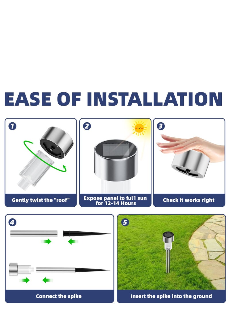 KASTWAVE Solar Outdoor Lights 12 Pack, Waterproof Outdoor Lights, Solar Garden Lights, Solar Powered Landscape Lighting for Pathway, Patio, Yard, Lawn, Walkway, Deck and Driveway - Image 4