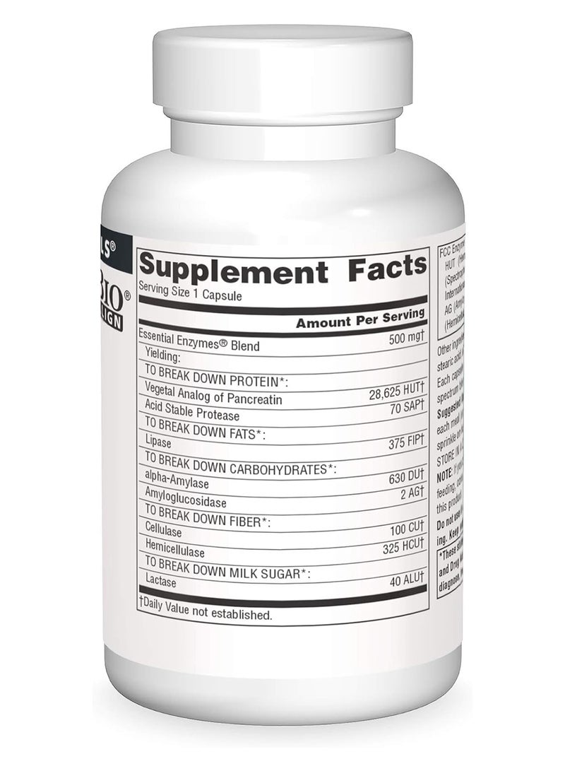 Source Naturals Essential Enzymes 500 Mg 120 Vcaps - Image 3