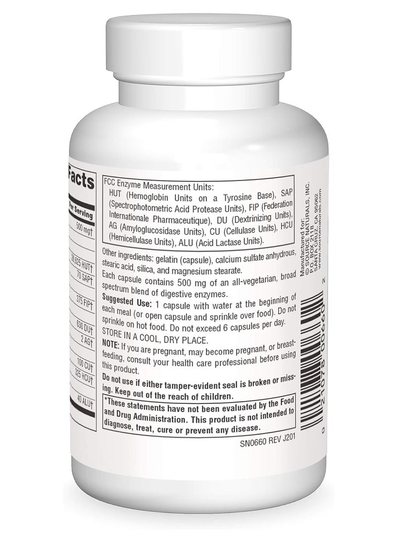Source Naturals Essential Enzymes 500 Mg 120 Vcaps - Image 2