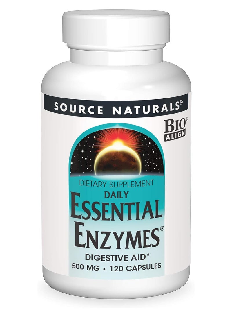 Source Naturals Essential Enzymes 500 Mg 120 Vcaps - Image 1