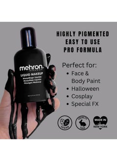 mehron Mehron Makeup Liquid Makeup | Face Paint and Body Paint 4.5 oz (133 ml) (Black)  - Image 2