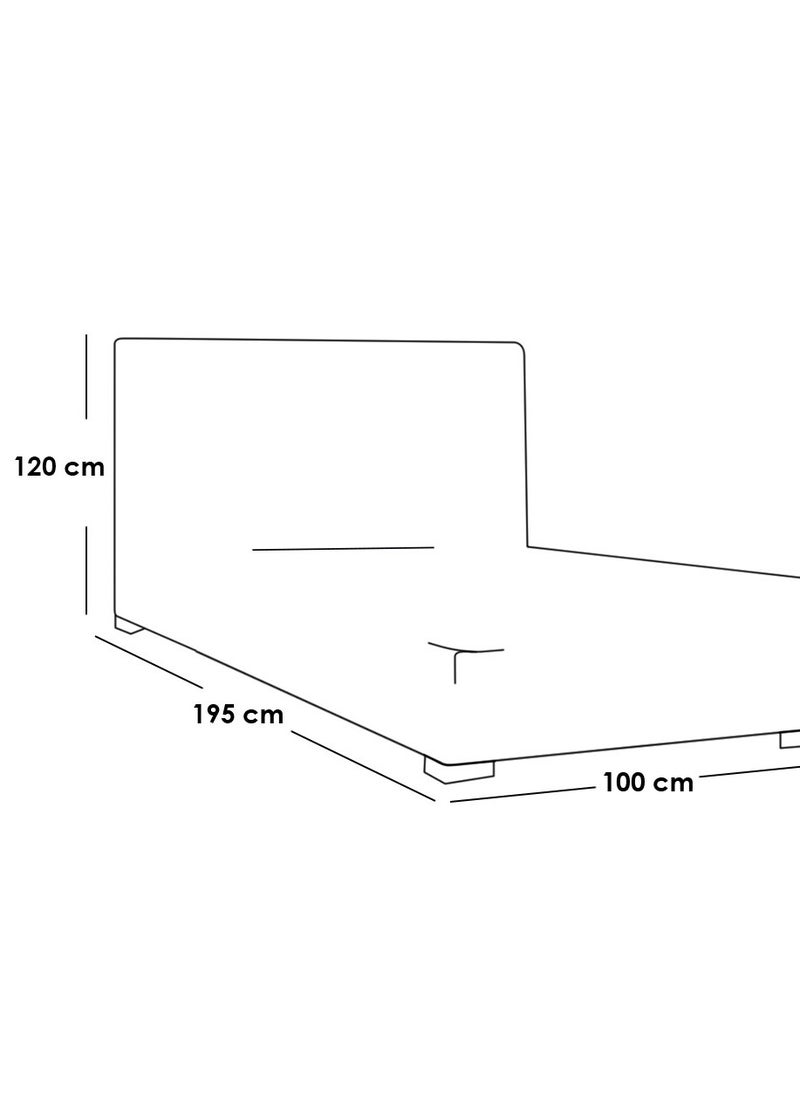 Modern Button Tufted Bed Green 100Cm  - Image 2