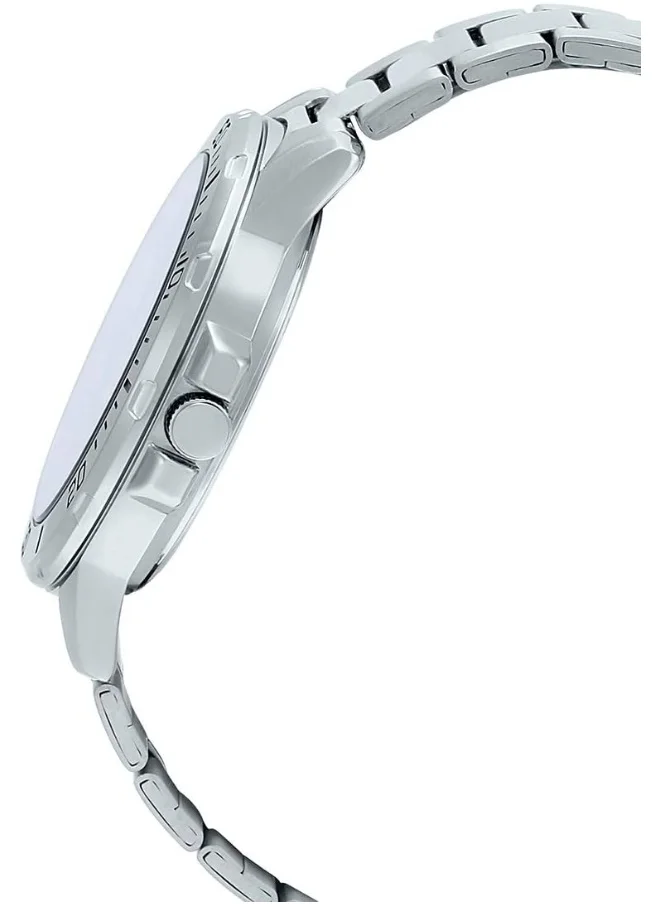 CASIO Men's Analog Display Watch With Silver Stainless Steel Strap - MTP-VD01D-1B