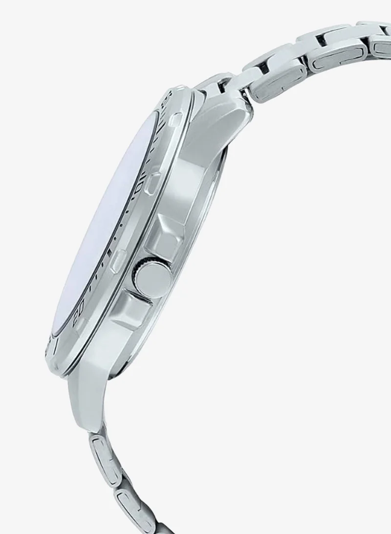 Casio Men's Analog Display Watch With Silver Stainless Steel Strap - MTP-VD01D-1B