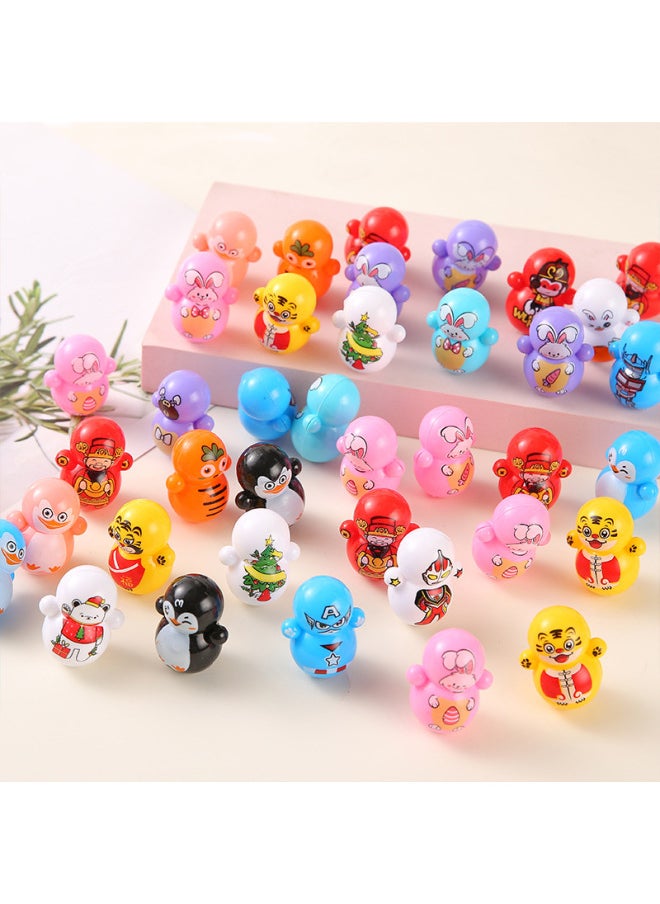 TikTok Same Cartoon Mini Tiger Year Of The Tiger Blue Fat Man Tumbler Toy Children's Educational Desktop Game Gift-Color:Black Penguin Tumbler  - Image 5