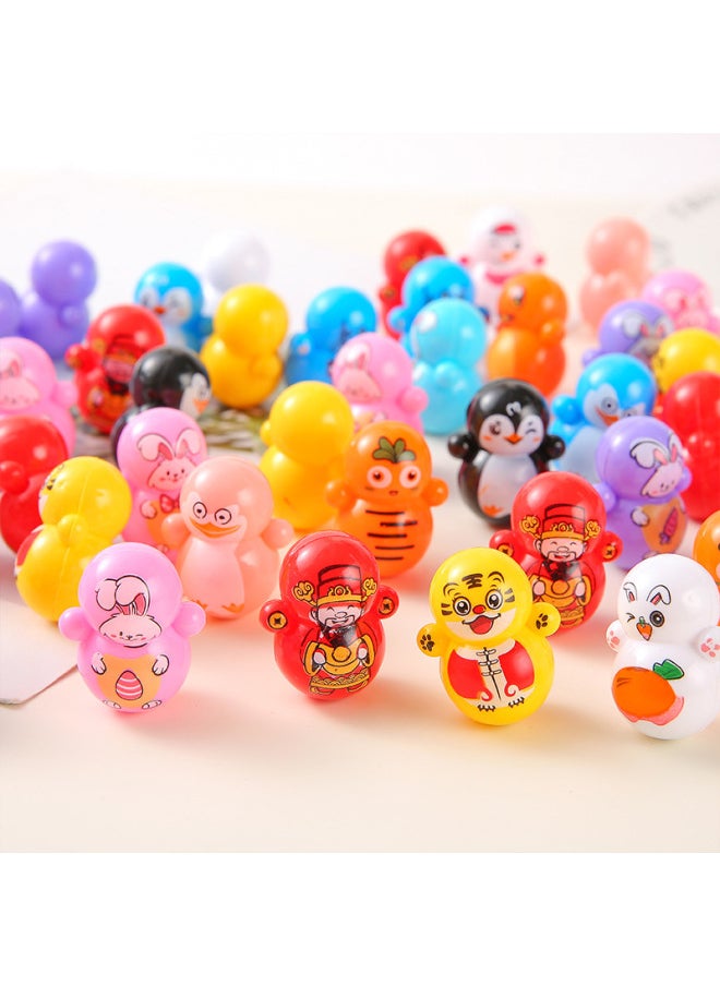 TikTok Same Cartoon Mini Tiger Year Of The Tiger Blue Fat Man Tumbler Toy Children's Educational Desktop Game Gift-Color:Black Penguin Tumbler  - Image 3