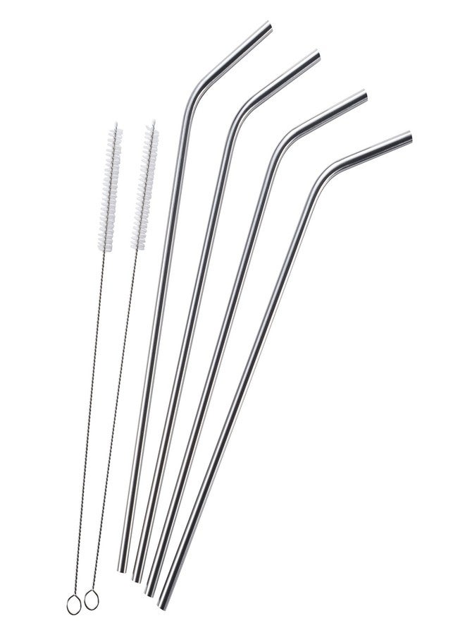 LIHAO 4 Extra Long Stainless Steel Straws for 30 OZ Tumbler + 2 Cleaning Brushes - Image 1