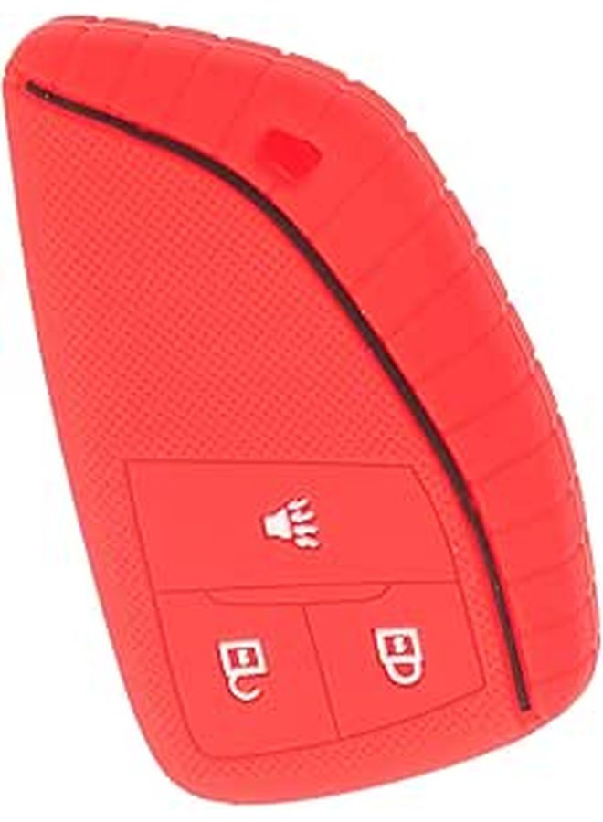 Red Silicone Key Fob Cover Protective Case for SUV Car Keys Scratch Resistant Lightweight - Image 1