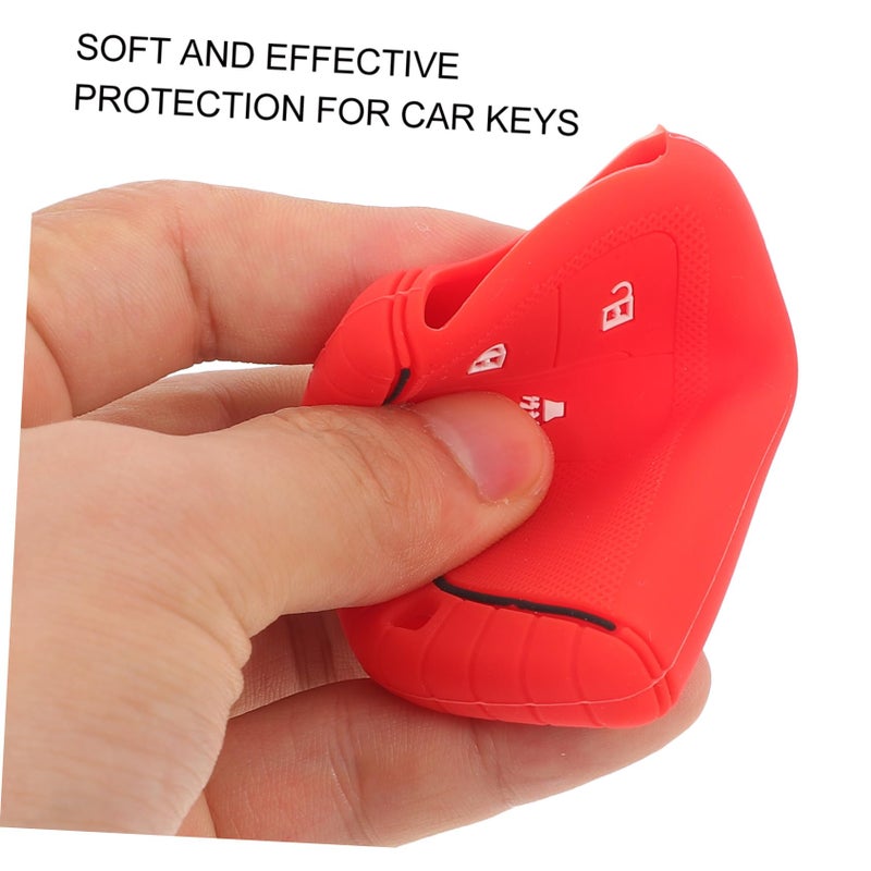 Red Silicone Key Fob Cover Protective Case for SUV Car Keys Scratch Resistant Lightweight - Image 5
