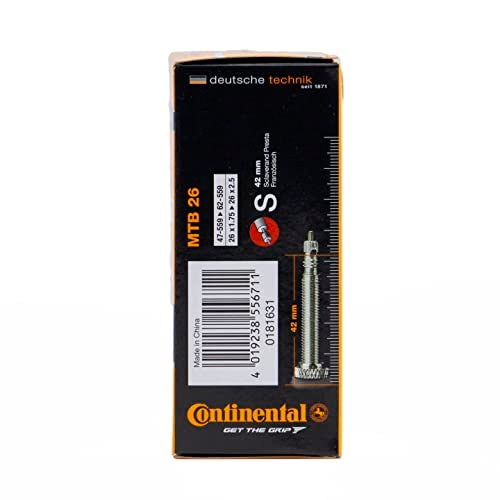 CONTINENTAL أنبوب دراجة كونتيننتال 26"، 1.75"/2.5" صمام بريستا 42 مم، أسود - Image 2
