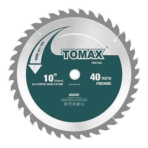 TOMAX 10-Inch 40 Tooth ATB Finishing Saw Blade with 5/8-Inch Arbor - Image 1