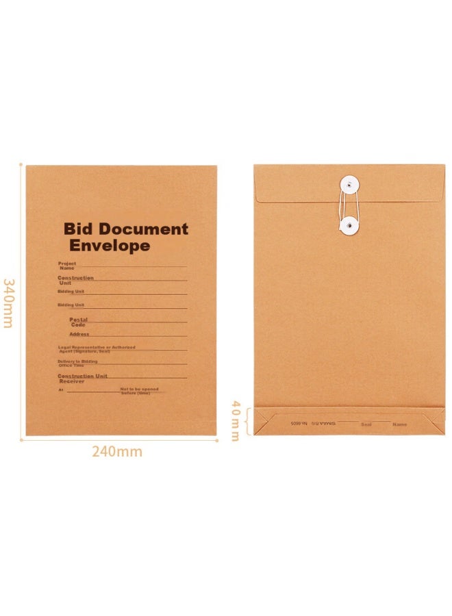 Simaa 25 Pieces Bid-specific A4 Kraft Paper File Folders, 250g Thickened Version / 4cm Side Width 6605 - Image 1