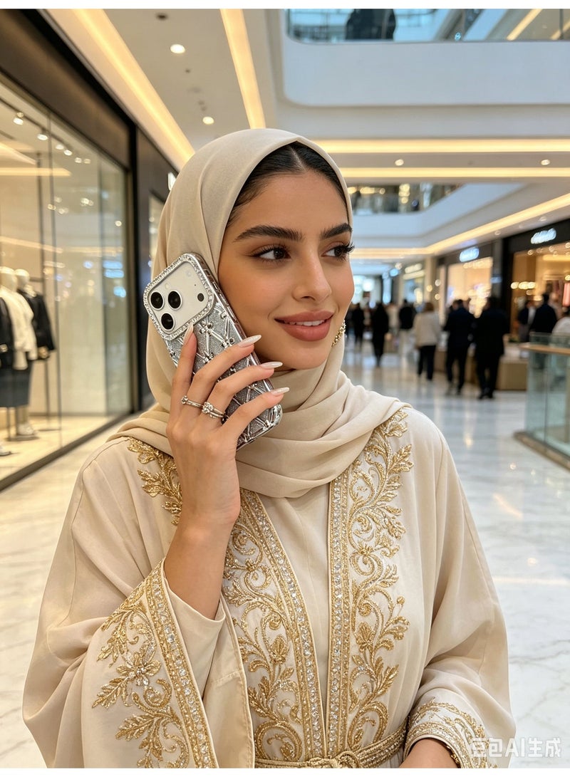 Luxury Electroplated Rhombus Rhinestone Glitter Phone Case For iPhone 16/17ProMax, Anti-Fingerprint Gradient Bling Shockproof Protective Cover With Diamond Lens Frame - Image 3
