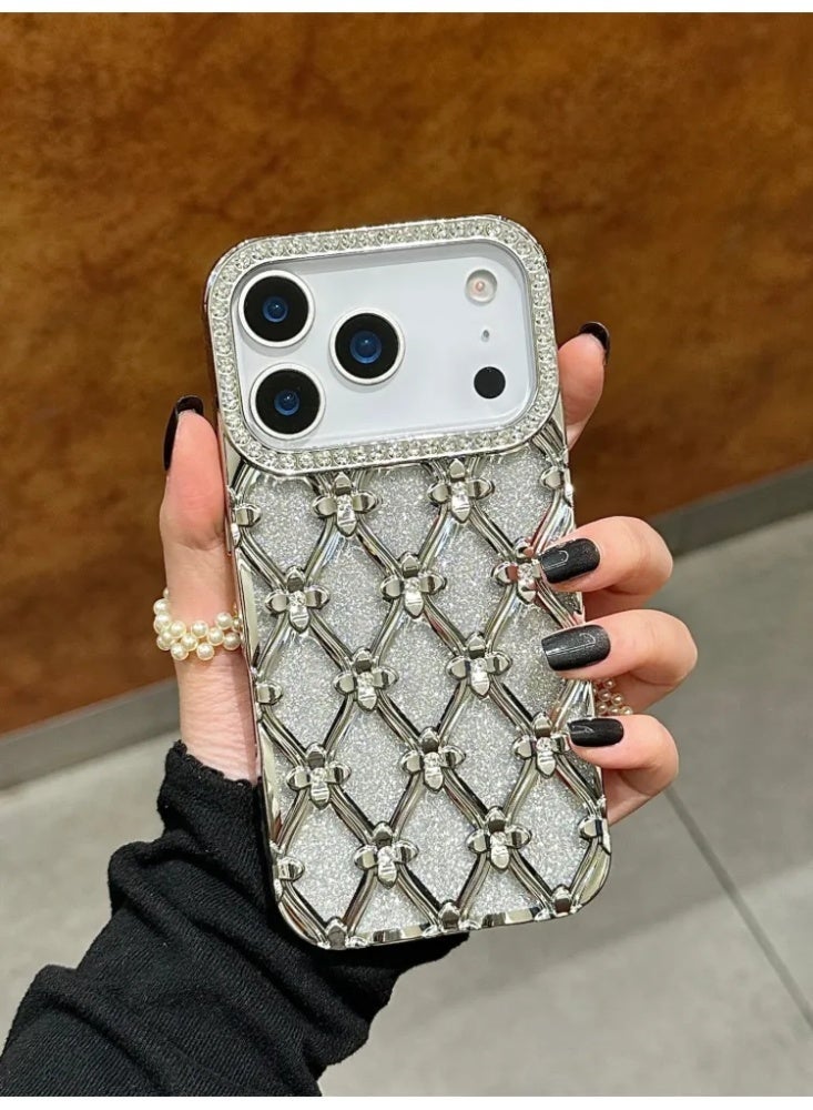 Luxury Electroplated Rhombus Rhinestone Glitter Phone Case For iPhone 16/17ProMax, Anti-Fingerprint Gradient Bling Shockproof Protective Cover With Diamond Lens Frame - Image 4