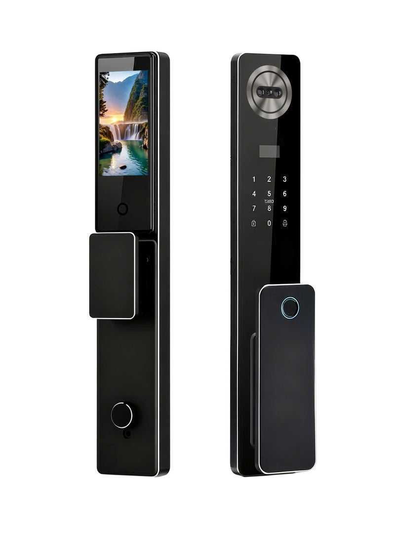 رازوفيوس قفل باب ذكي مزود بكاميرا، وتقنية التعرف ثلاثي الأبعاد على راحة اليد والوجه، وقفل اتصال فيديو عبر WiFi، وتطبيق للتحكم عن بعد للمنزل والمكتب والشقق والفنادق - Image 1