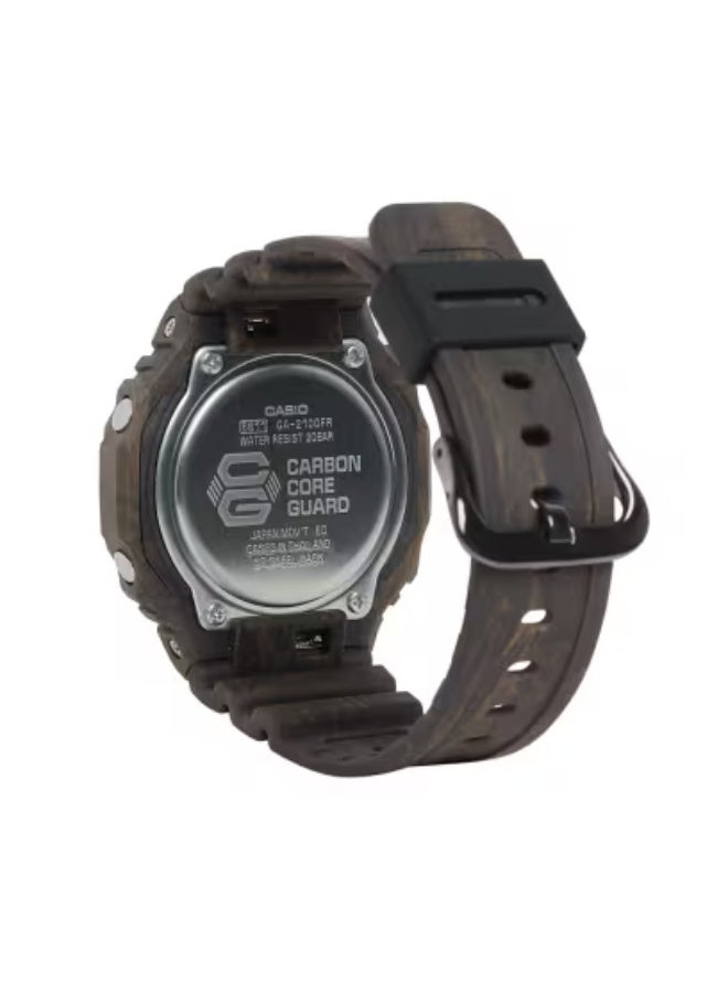 G-SHOCK Analog-Digital Watch GA-2100FR-5A, 45.4 mm Black Dial, Carbon-Core Guard Resin Case & Strap, Shock-Resistant, 200 m WR - Image 3