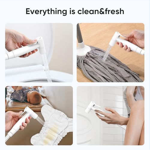 Arofa Matte White Bidet Sprayer for Toilet, Handheld Jet Sprayer Adjustable Water Pressure Muslim Shower with Bidet Hose, Bidets Faucet for Existing Toilets Cloth Diaper Spray for Baby/Feminine Wash - Image 3