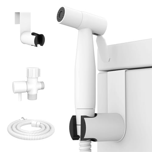 Arofa Matte White Bidet Sprayer for Toilet, Handheld Jet Sprayer Adjustable Water Pressure Muslim Shower with Bidet Hose, Bidets Faucet for Existing Toilets Cloth Diaper Spray for Baby/Feminine Wash - Image 1