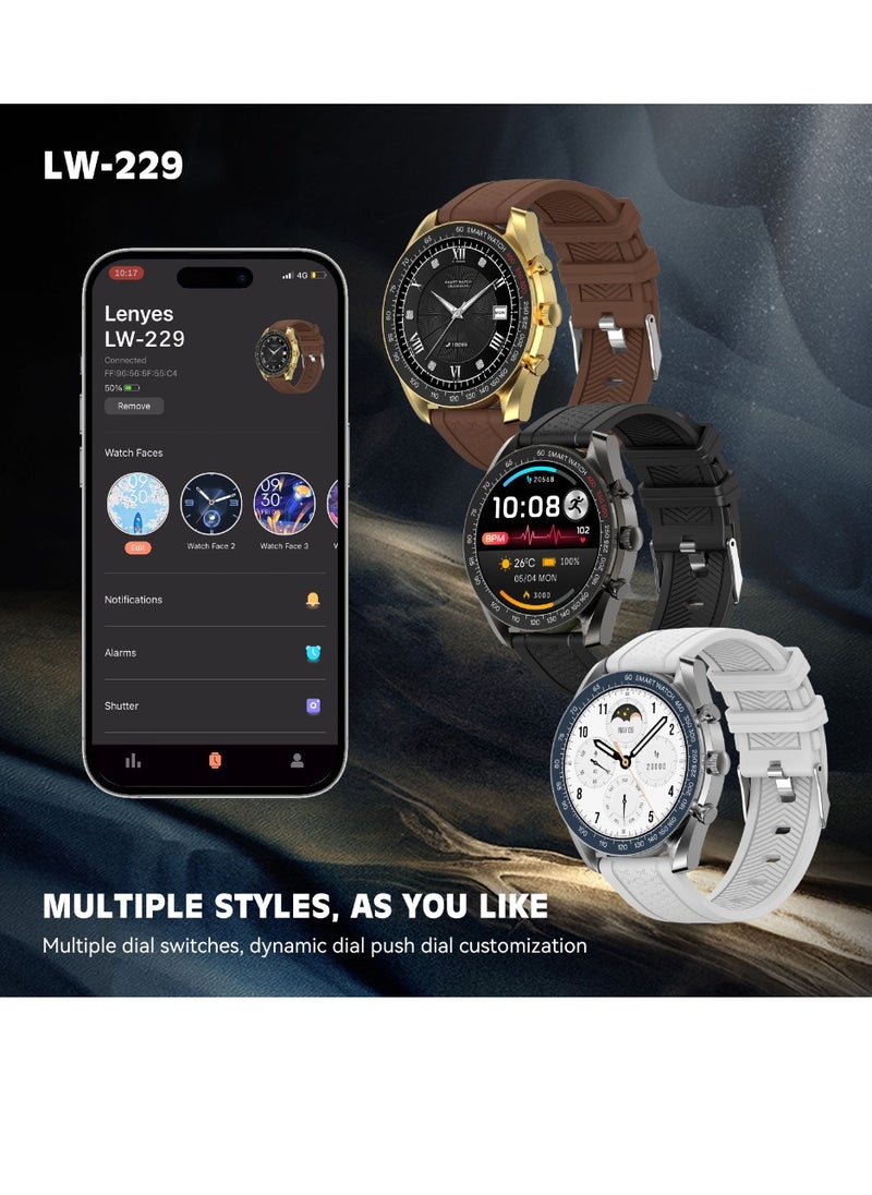 Lenyes - Lenyes LW-229 Smart Watch with Bluetooth Calling Function,1.39 inch high-definition touch screen, Memory 128M , suitable for iPhone/Android, IPX67 WATERPROOF - Image 1
