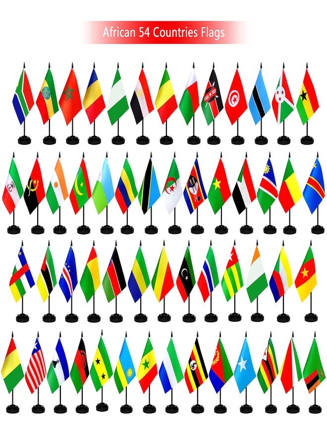 TSMD Africa African 54 Countries Desk Flags Set Small Mini Office Table Stick Flag with Stand Base for Classroom Decorations,5x8 Inch - Image 4