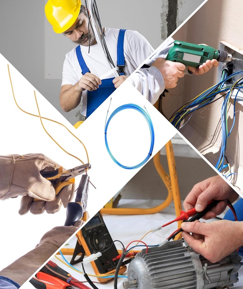 squishy 15M Wiring Spring, Blue Wire Puller for Electrician, Professional Wire Lead Threading Device Tool for Easy Cable Installation - Image 3