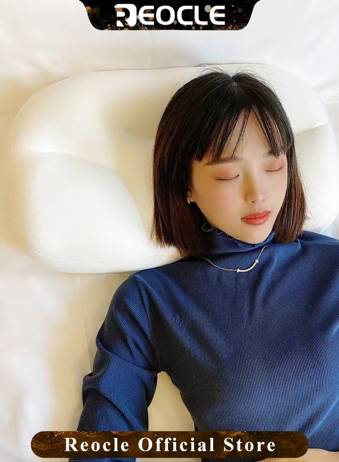 Deep Sleep Pillow with Ergonomic Contour Design & Provides Neck Support & Shoulder Pain Relief All-round Sleep Pillow for Side & Back Sleepers