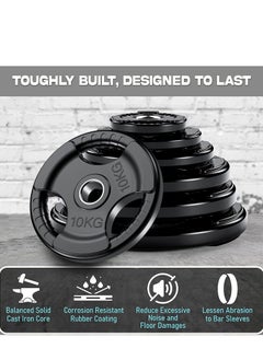 Sky Land Fitness Olympic Weight Plate With Rubber Finish| Barbell Weight Plate Disc For Lifting & Strength Training, 10kg  - Image 2