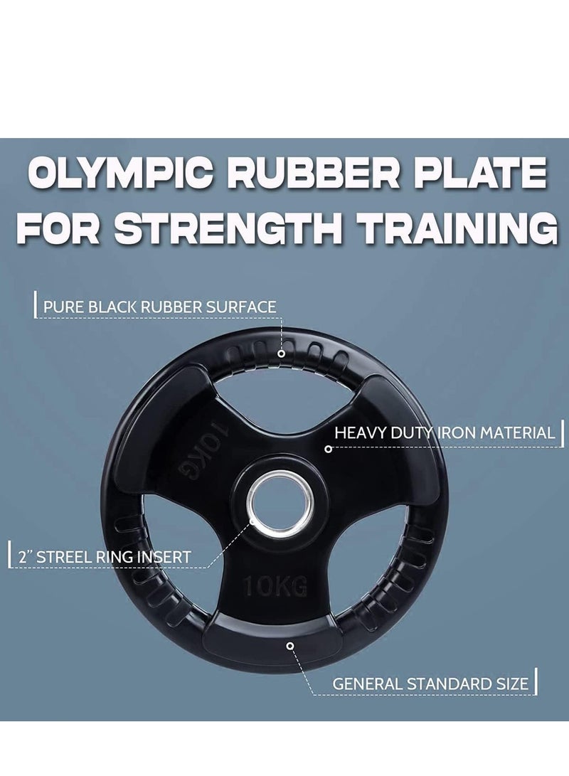 سكاي لاند لوحة وزن أولمبية للياقة البدنية مع لمسة نهائية مطاطية | قرص لوحة وزن الحديد للرفع وتدريب القوة ، 10 كجم - Image 4