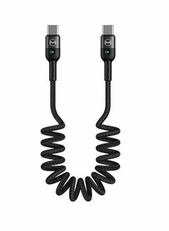 USB Cables, USB C to USB C, Coiled Cable Retractable USB C, Sprial Cable Pd 60w, Type C To Type C, Elastic Charging&data Cord, Spring Data Cable, Suitable For Xiaomi 10 Huawei P40 Pro Charging Cable