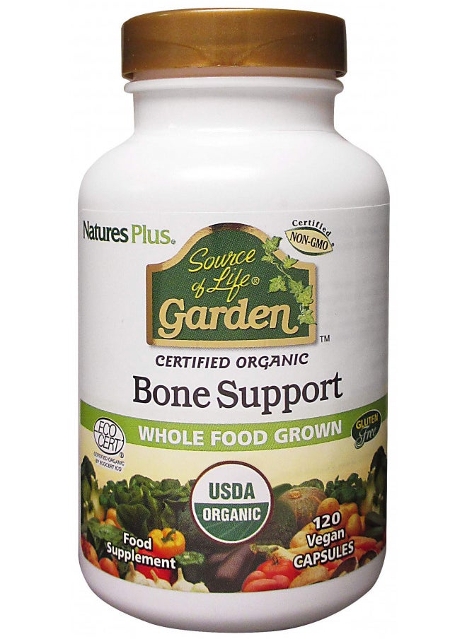 Natures Plus Natures Plus Source ofLife Garden Organic Bone Supplement With Algaecal   1000 Mg   Calcium, Magnesium   120 Vegan Capsules (30 Servings)  - Image 1