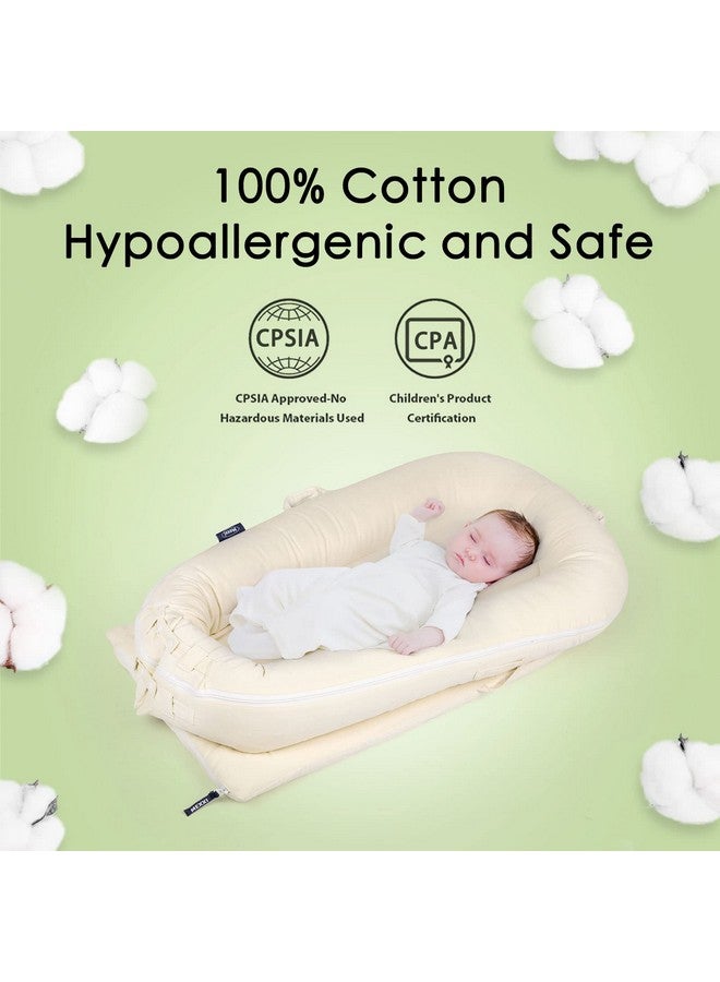 MEXXI Corduroy Baby Nest Cover for Dockatot Deluxe+ Docks | MEXXI Hypoallergenic Cotton Newbon Lounger Cover (Cover Only) (Beige) - Image 2
