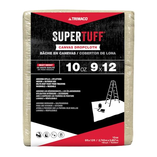 Trimaco 51121 SuperTuff Drop Cloth, 9-feet x 12-feet, Tan, 108 Sq Ft - Image 3