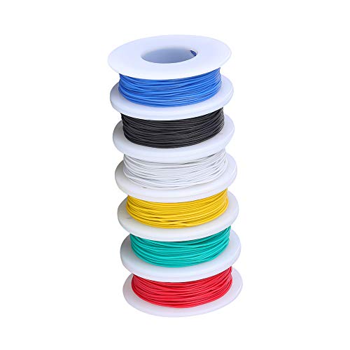 TUOFENG 30 AWG Wire,30 Gauge Silicone Wire 6 Colors 66ft/20m Each Spool,60V Flexible Electrical Wire with Tinned Copper, Hook up Wires for Breadboard/DIY/Battery - Image 3