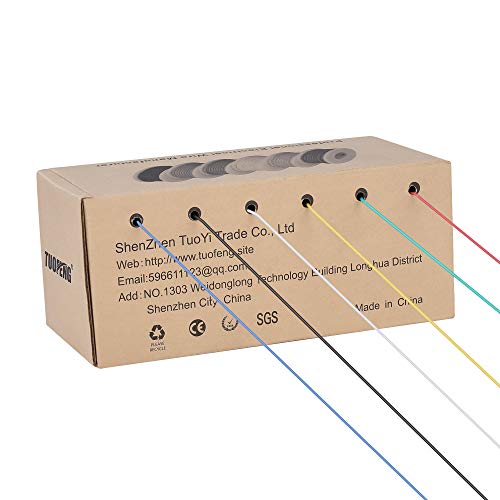 TUOFENG 30 AWG Wire,30 Gauge Silicone Wire 6 Colors 66ft/20m Each Spool,60V Flexible Electrical Wire with Tinned Copper, Hook up Wires for Breadboard/DIY/Battery - Image 4