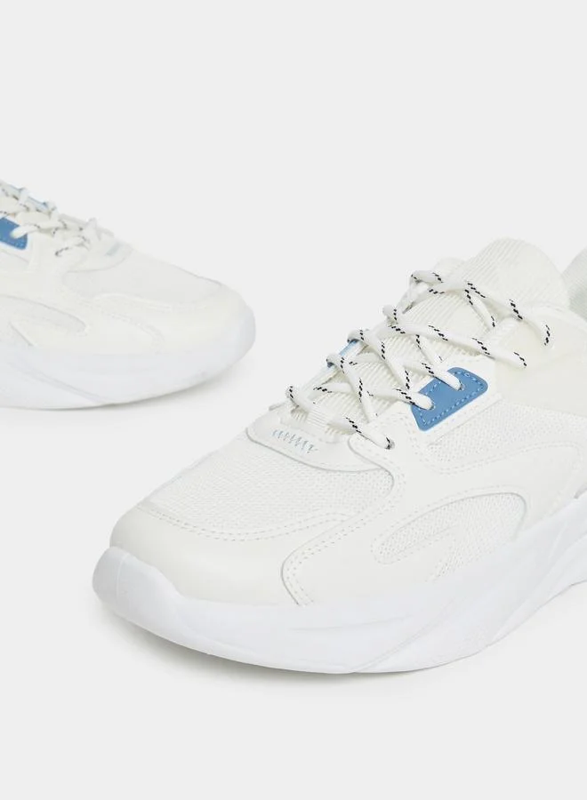 Styli Active Knitted Upper Breathable Lace Up Running Shoes