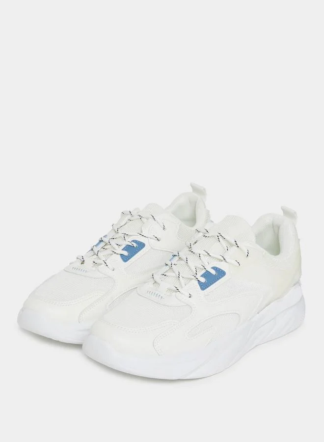 Styli Active Knitted Upper Breathable Lace Up Running Shoes