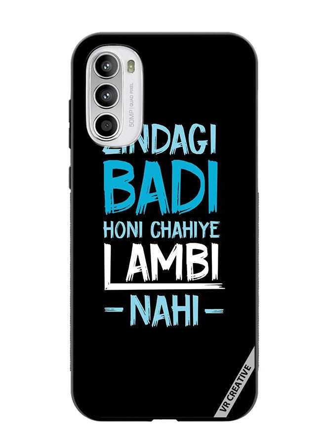 VR CREATIVE Protective Case Cover For Motorola Moto G82 Zindagi Badi Honi Chaiye Design Multicolour - Image 1