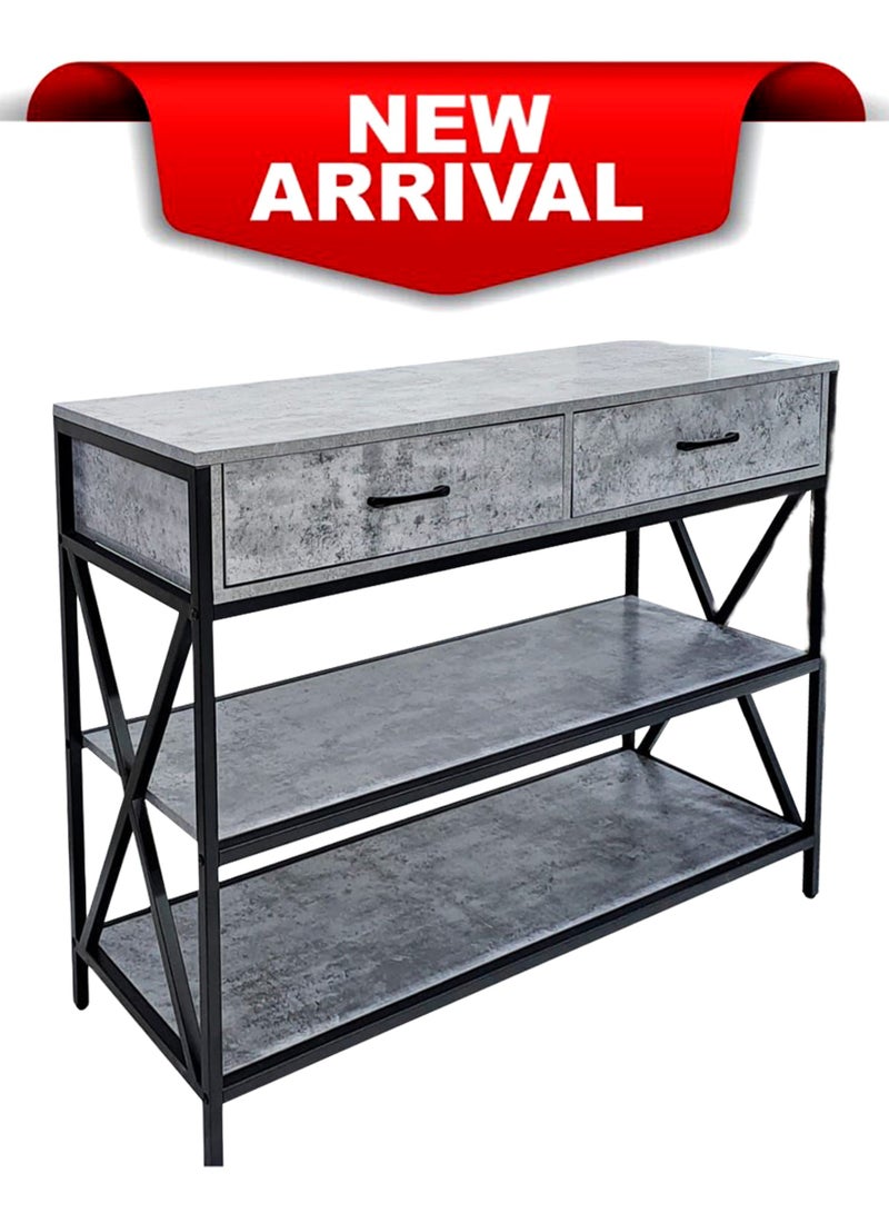 Living Console Table with Drawers And Storage Shelves, Narrow Long Sofa Entryway Table for Living Room, 120*40*85 cm - Image 2
