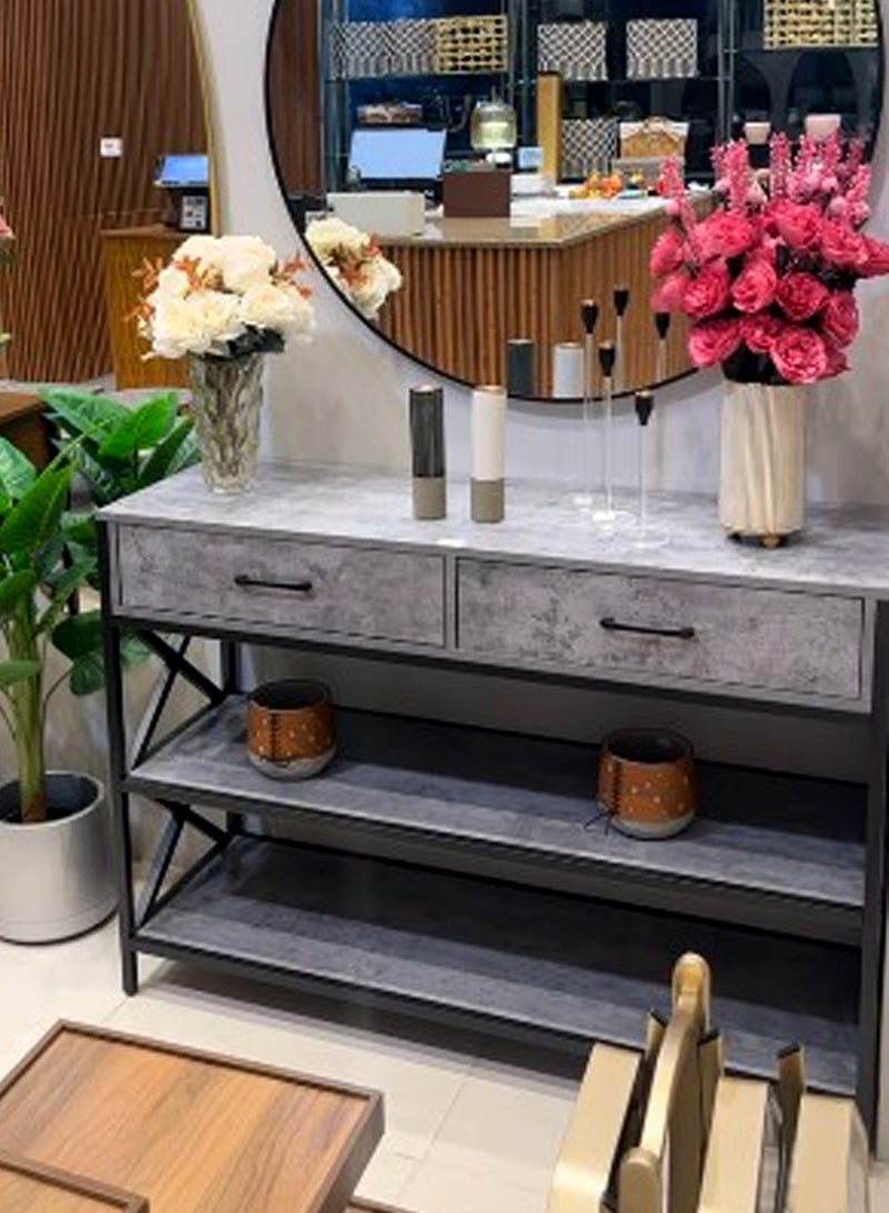 Living Console Table with Drawers And Storage Shelves, Narrow Long Sofa Entryway Table for Living Room, 120*40*85 cm - Image 4