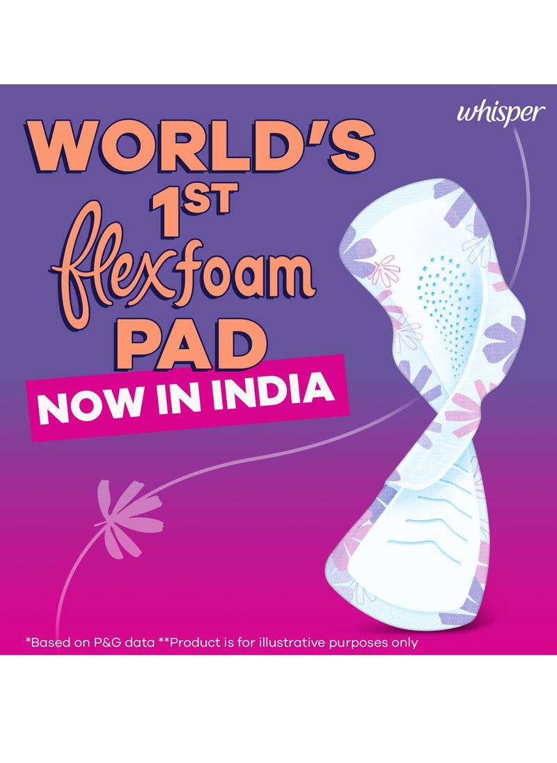 Whisper Whisper Flexfoam, 10 XL+ Sanitary Pads for Women, Upto Zero Feel Zero Leaks, World's 1st Flexfoam Pad, Upto 100% leak free, Seamlessly Conforms to your body  - Image 3