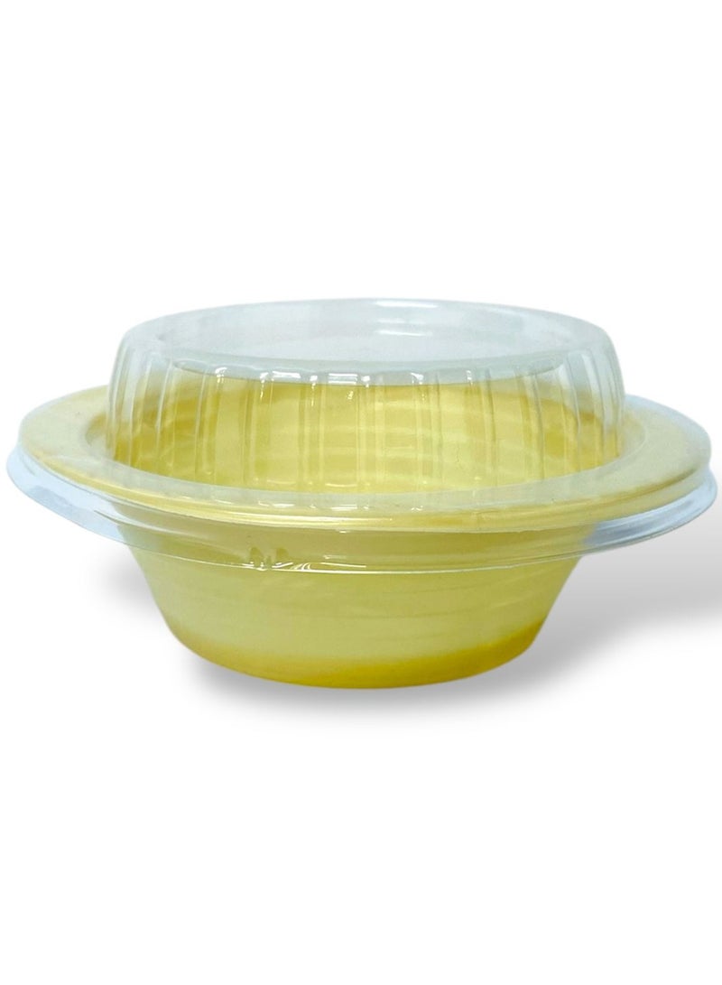 إس كيه بي بلاستيك صحن بلاستيك للشوربا مع الغطاء حجم صغير لون بيج مقاس 10 (50حبة)