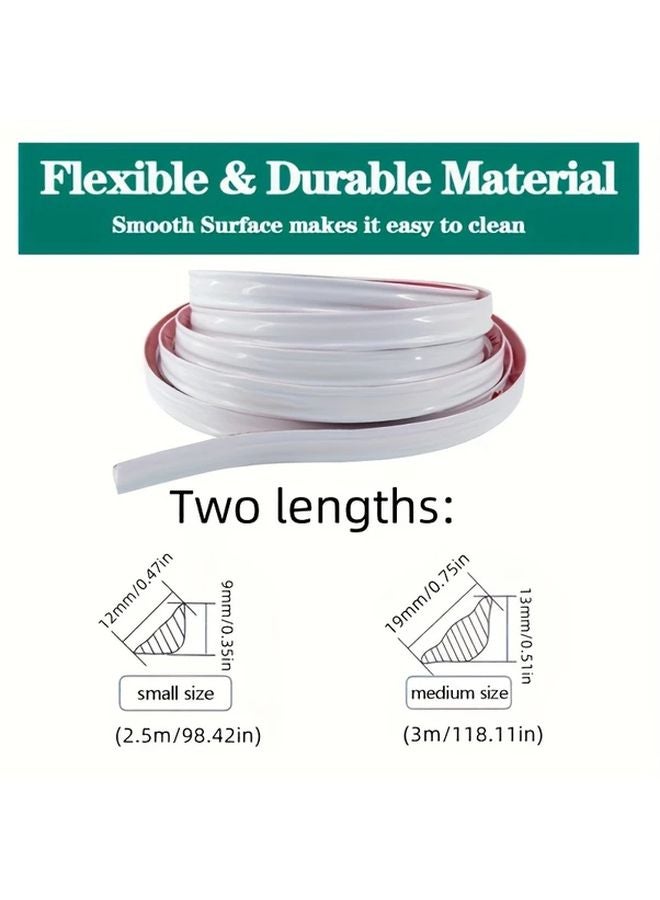 Self Adhesive PVC Corner Trim White 19x13mm 3m Wall Floor Edge Molding - Image 3