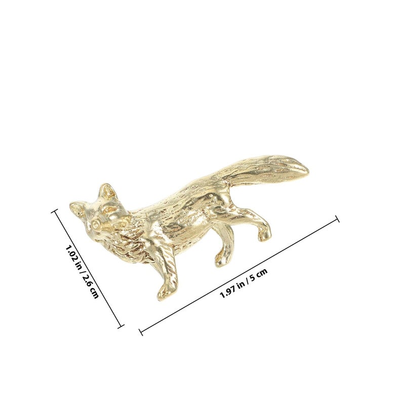 Brass Fox Cabinet Handles Vintage Animal Design Decorative Hardware Pulls - Image 3