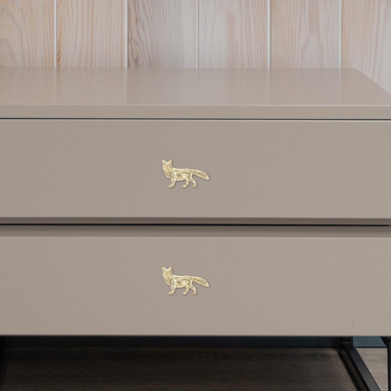 Brass Fox Cabinet Handles Vintage Animal Design Decorative Hardware Pulls - Image 5