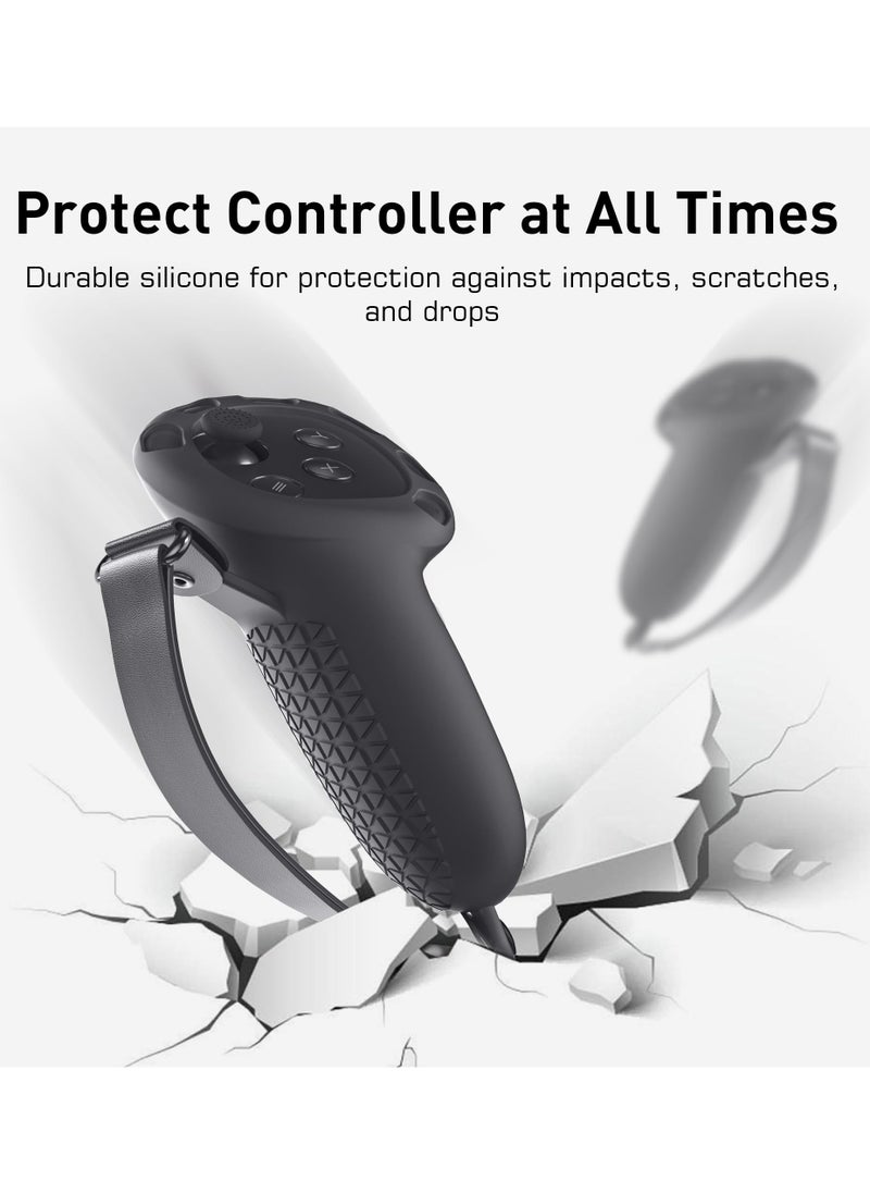 XICEN - Silicone Grips Protective Cover for Oculus Quest 3, Cover for Meta Quest 3 Accessories (Black) - Image 1