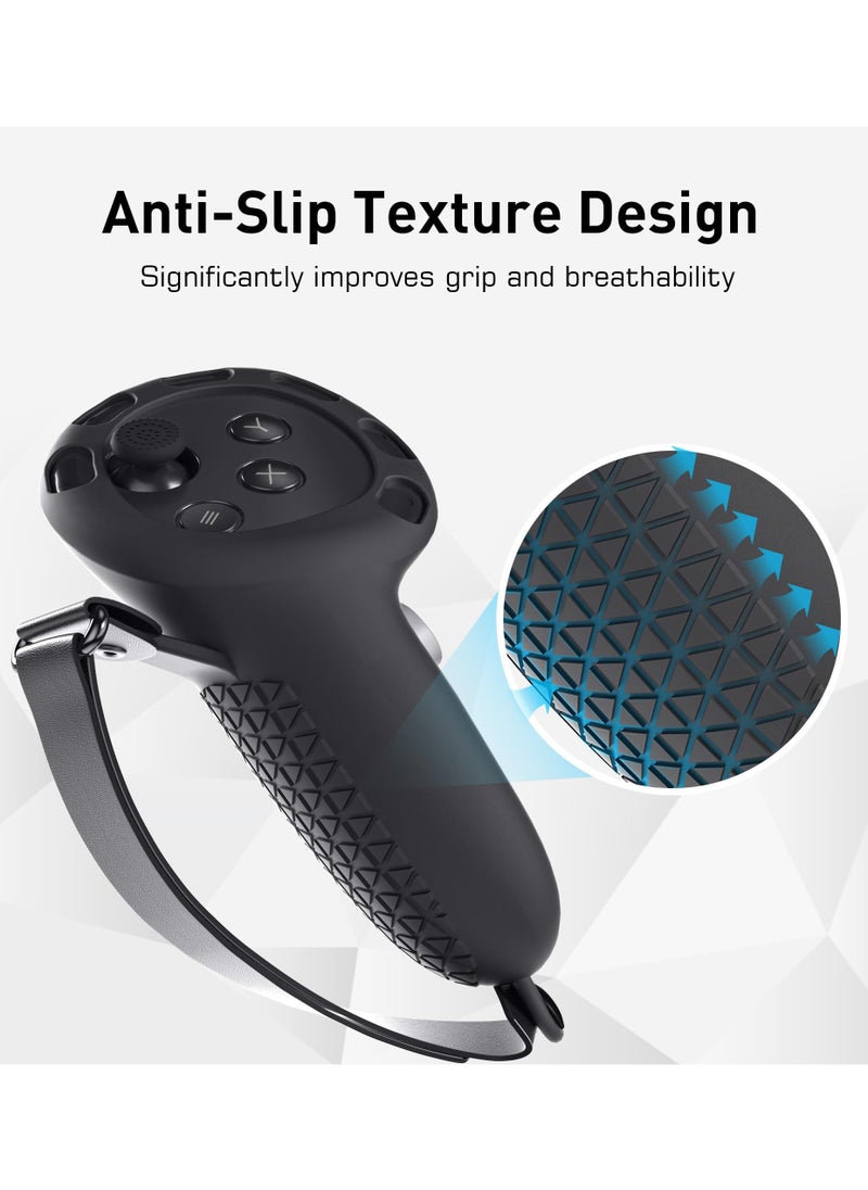 XICEN - Silicone Grips Protective Cover for Oculus Quest 3, Cover for Meta Quest 3 Accessories (Black) - Image 1